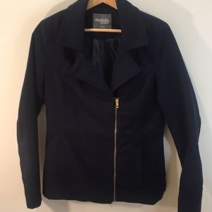 Charlotte Russe Navy Blue Jacket w/ gold zipper L